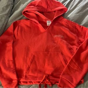 NWOT Victoria’s Secret pink cropped hoodie